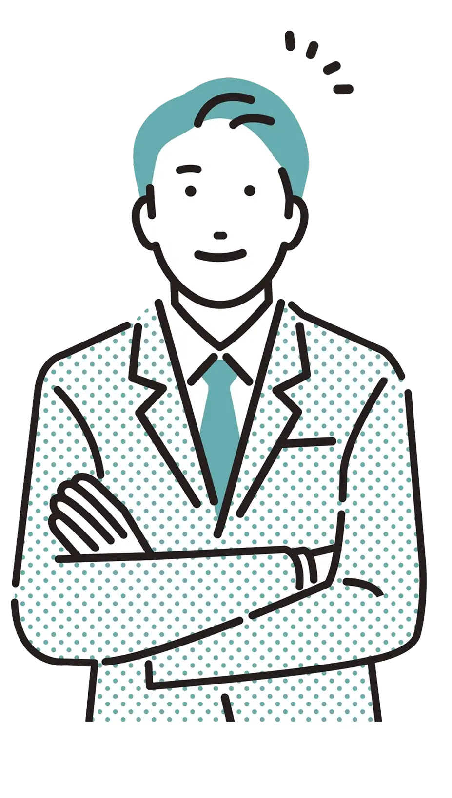満足する男性のイメージイラスト