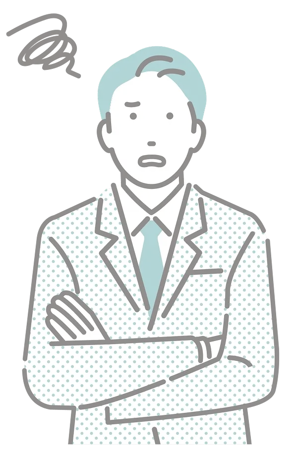 悩む男性のイメージイラスト