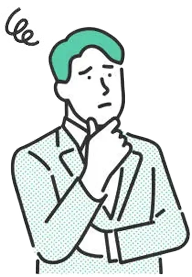 悩む男性のイラスト