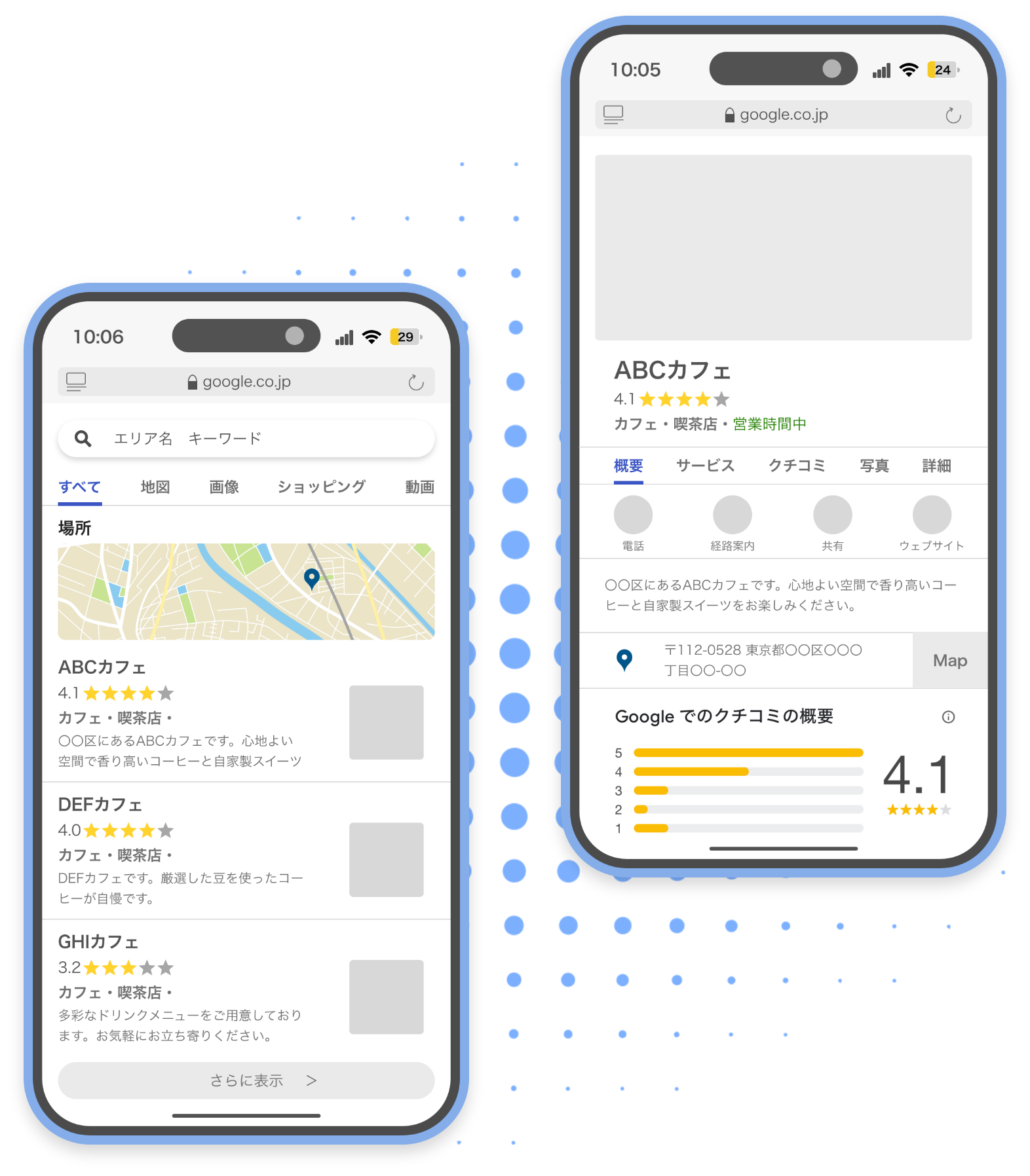 スマホのマップ画面